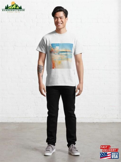 Explore Simplistic Amp Minimalistic Vintage Sunset Abstract Art Classic T-Shirt Unisex Sweatshirt