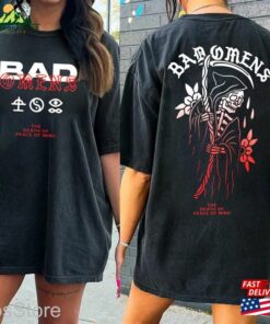 Fade Reaper Tee Bad Omens Double Side T-Shirt Band Track List 2023 Merch The Concrete Forever Tour Shirt Hoodie
