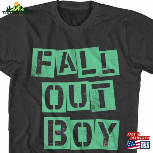 Fall Out Boy Cut Logo Charcoal Gray Shirt Classic T-Shirt