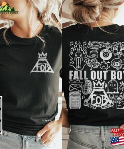 Fall Out Boy Doodle Art Shirt 2 Side Vintage Lyrics Merch Tee Sweatshirt Hoodie T-Shirt