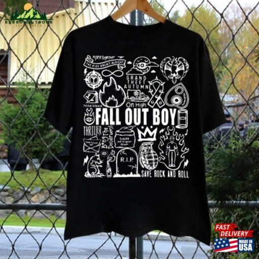 Fall Out Boy Doodle Art Shirt Tattoo Tour 2023 Unisex T-Shirt