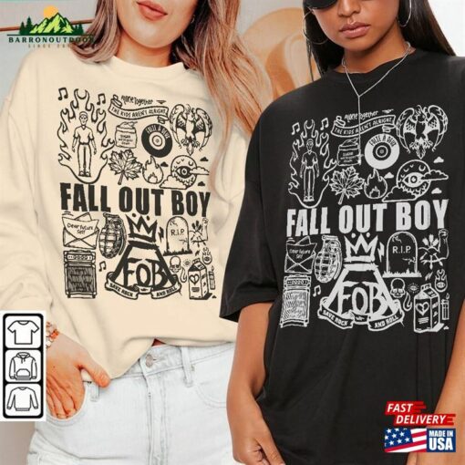 Fall Out Boy Doodle Art Shirt Vintage 90S Merch Tee Sweatshirt Hoodie Unisex