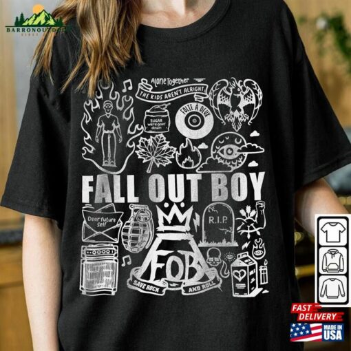 Fall Out Boy Doodle Art Shirt Vintage 90S Merch Tee Sweatshirt Hoodie Unisex