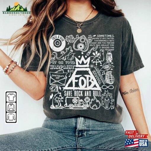 Fall Out Boy Doodle Art Shirt Vintage Lyric Merch Tee Sweatshirt Hoodie T-Shirt Classic