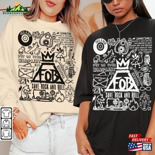 Fall Out Boy Doodle Art Shirt Vintage Lyric Merch Tee Sweatshirt Hoodie T-Shirt Classic