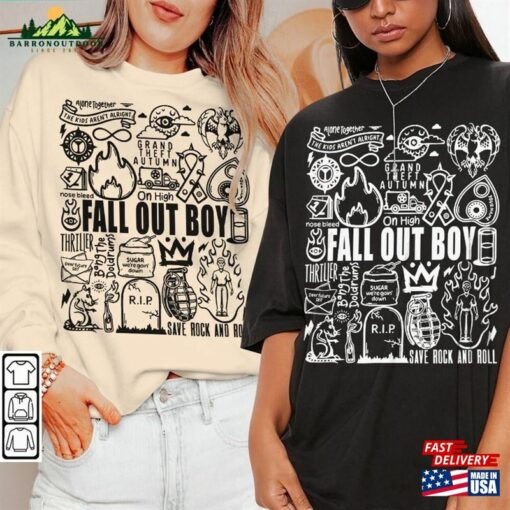 Fall Out Boy Doodle Art Shirt Vintage Lyrics Merch Tee Sweatshirt Hoodie