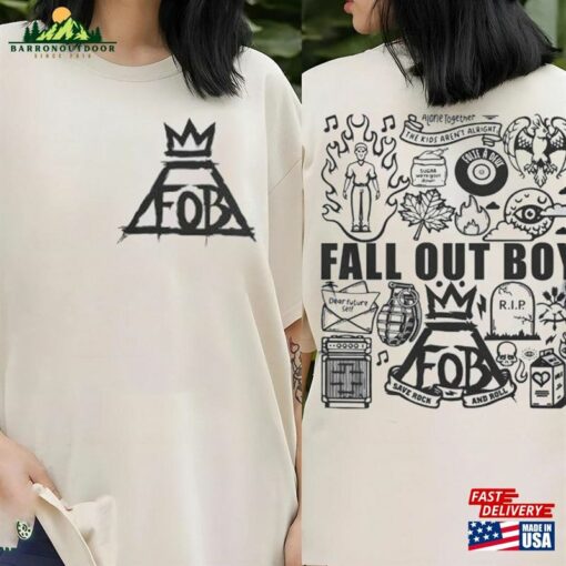 Fall Out Boy Lyrics T-Shirt 2 Sides Tattoo Tour 2023 Shirt Sweatshirt Classic Hoodie