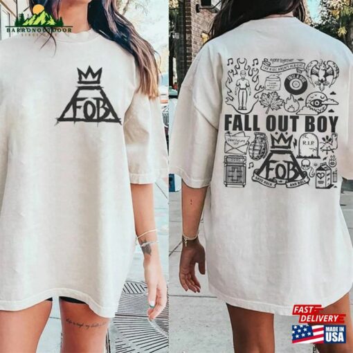 Fall Out Boy Lyrics T-Shirt 2 Sides Tattoo Tour 2023 Shirt Sweatshirt Classic Hoodie