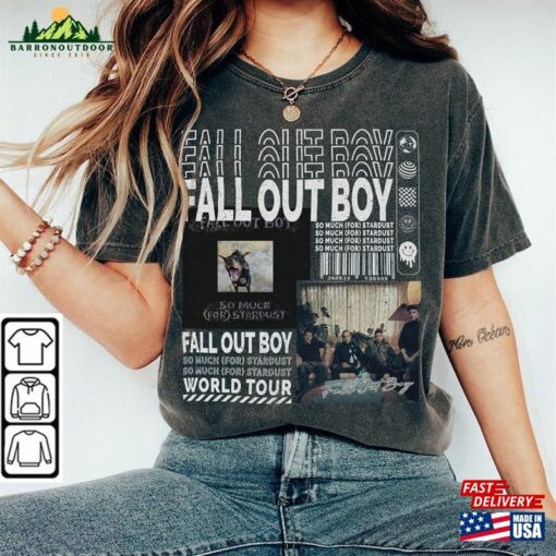 Fall Out Boy Music Shirt Merch Vintage So Much For Tour 2023 Tickets Album Graphic Tee Y2k 90S Gift Fan L905m T-Shirt Hoodie