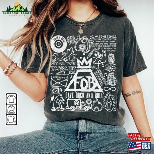 Fall Out Boy Shirt Doodle Art Tattoo Tour 2023 Vintage Lyric Merch Tee Sweatshirt Hoodie T-Shirt