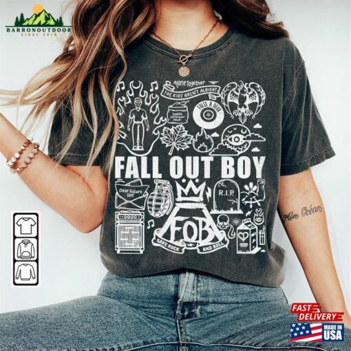 Fall Out Boy Shirt Doodle Art Vintage Lyrics Merch Tee Sweatshirt Hoodie Classic T-Shirt