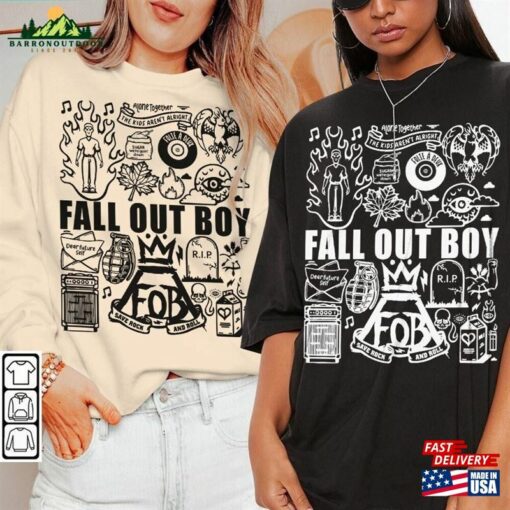 Fall Out Boy Shirt Doodle Art Vintage Lyrics Merch Tee Sweatshirt Hoodie Classic T-Shirt