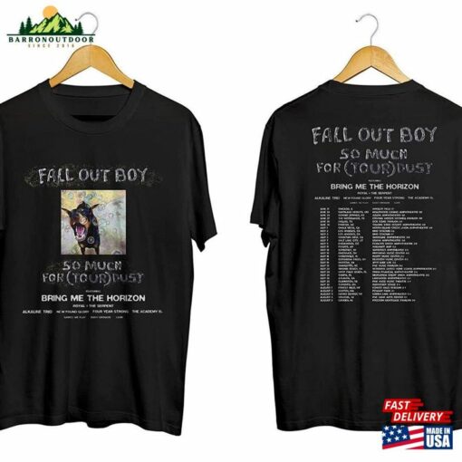 Fall Out Boy So Much For Tour 2023 Dust T-Shirt 2 Sides Date Sweatshirt Save Rock And Roll Unisex Hoodie