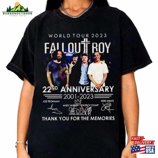 Fall Out Boy World Tour 2023 22Nd Anniversary 2001 Signature Band T-Shirt Shirt So Much (For) Stardust Sweatshirt Unisex