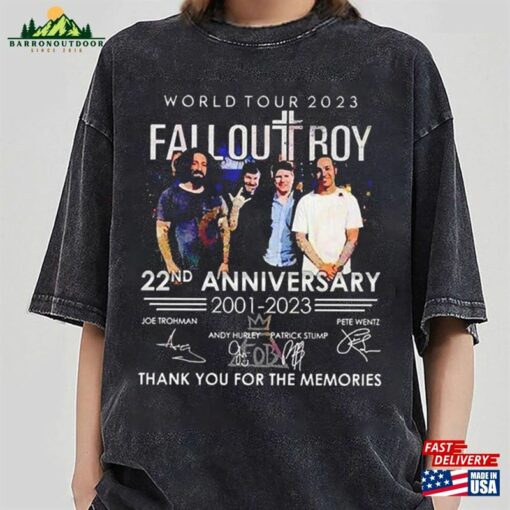 Fall Out Boy World Tour 2023 22Nd Anniversary 2001 Signature Band T-Shirt Shirt So Much (For) Stardust Sweatshirt Unisex