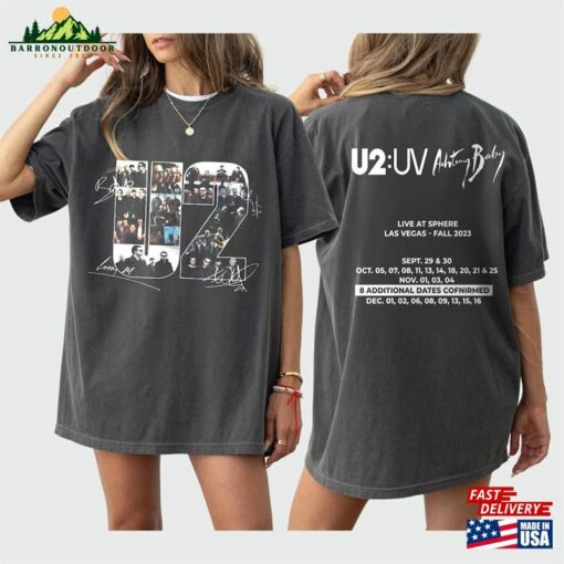 Fall Tour 2023 Rock Band U2 Shirt Warning Baby Live At Sphere The Joshua Tree T-Shirt Hoodie Classic