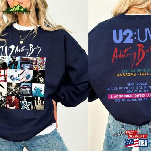 Fall Tour 2023 Rock Bandshirt Achtung Baby Live At Sphere Shirt U2 Las Vegas T-Shirt Unisex