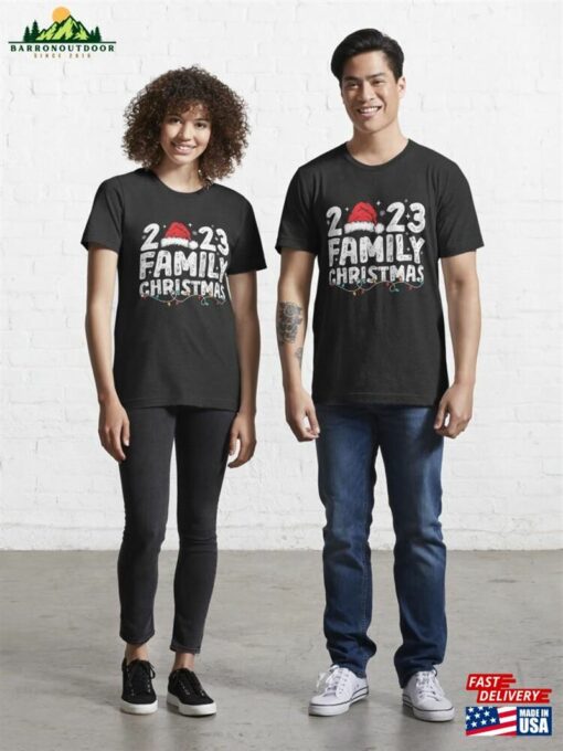 Family Christmas 2023 Matching Squad Santa Elf Funny Xmas Essential T-Shirt Unisex