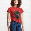 Festive Black Cat Christmas Lights Holiday Cheer Classic T-Shirt