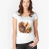 Firebird And Autumn Leaves Fitted Scoop T-Shirt Hoodie Unisex