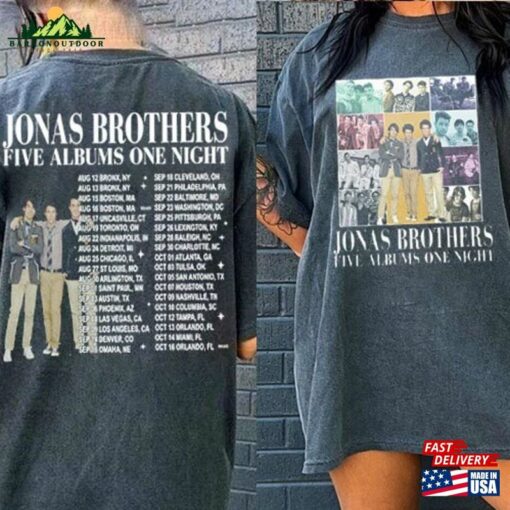 Five Albums One Night Tour Shirt Jonas Brothers Concert Joe Homage Sweatshirt Unisex