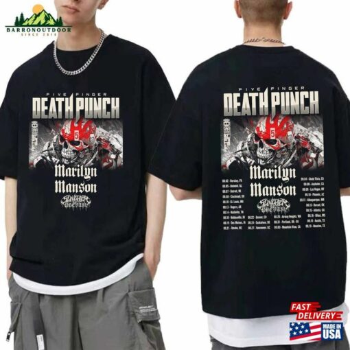 Five Finger Death Punch 2024 Concert With Marilyn Manson Shirt Band Fan Hoodie Classic