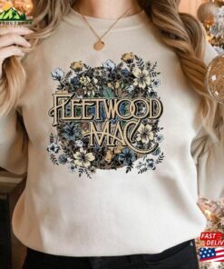 Fleetwood Mac T-Shirt Vintage Floral Retro Band Graphic Tee Rock Sweatshirt Unisex Hoodie