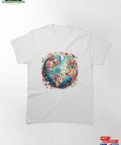 Floral Earth Watercolor Globe Classic T-Shirt Sweatshirt