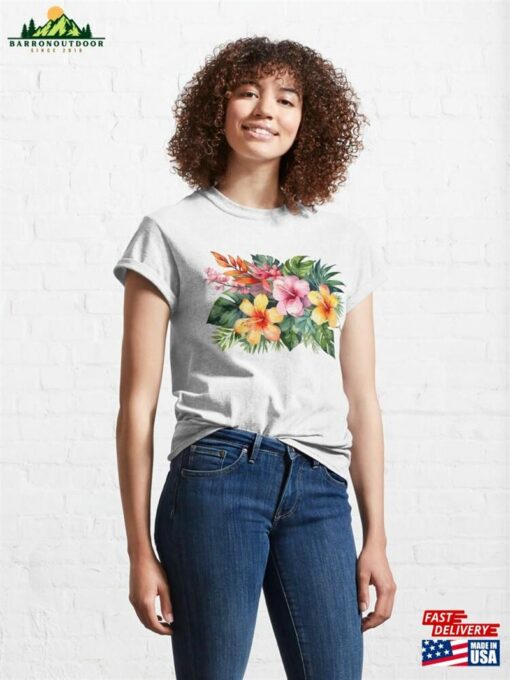 Floral Pattern Hibiscus Classic T-Shirt Unisex