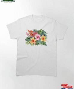 Floral Pattern Hibiscus Classic T-Shirt Unisex