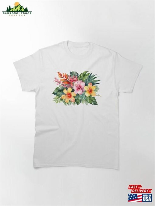 Floral Pattern Hibiscus Classic T-Shirt Unisex