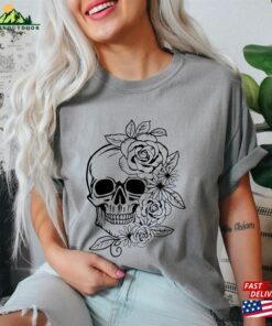 Floral Skull Oversized Vintage T-Shirt And Roses Shirt Halloween Sweatshirt Floral Skull Oversized Vintage T-Shirt And Roses Shirt Halloween Sweatshirt