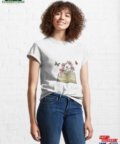 Flowers Growing From Book Light Purple California Poppies With Small Monarch Butterflies And The Bud Of A Planet Classic T-Shirt Sweatshirt Flowers Growing From Book Light Purple California Poppies With Small Monarch Butterflies And The Bud Of A Planet Classic T-Shirt Sweatshirt