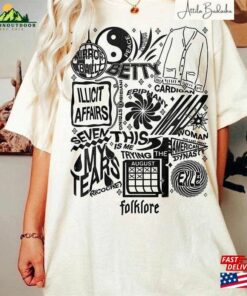 Folklore Tracklist Taylor Swift Shirt The Eras Tour 2023 Swiftie Merch T-Shirt Sweatshirt
