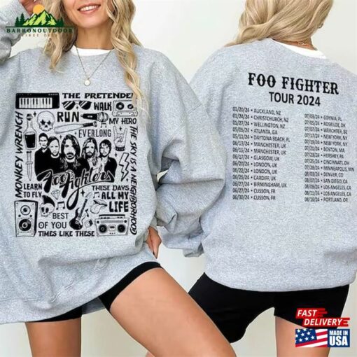 Foo Fighters Tour 2024 Shirt Everything Or Nothing At Hoodie Unisex