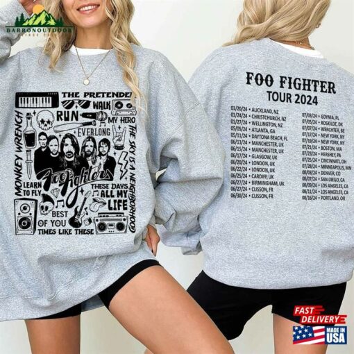 Foo Fighters Tour 2024 Shirt Sweatshirt Everything Or Nothing At Hoodie