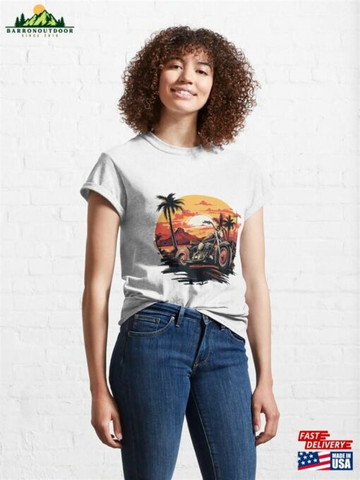 For A Motorcycle Portrait At Sunset Classic T-Shirt Unisex