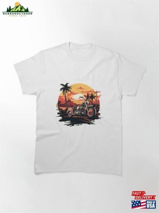 For A Motorcycle Portrait At Sunset Classic T-Shirt Unisex