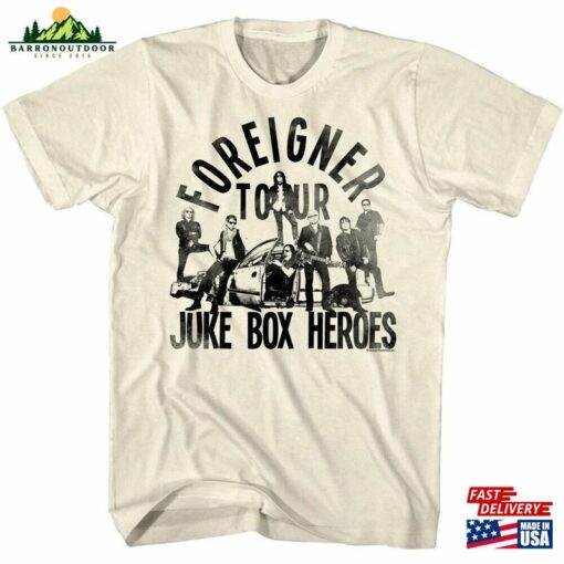 Foreigner Men’s T-Shirt Juke Box Heroes Tour Distressed Graphic Tee Vintage Rock Band Live Concert Music Merch Hoodie