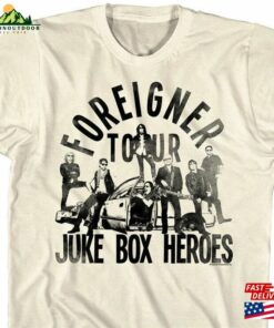 Foreigner Men’s T-Shirt Juke Box Heroes Tour Distressed Graphic Tee Vintage Rock Band Live Concert Music Merch Hoodie