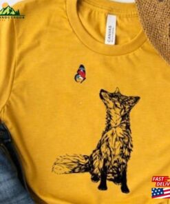 Fox And Butterfly Shirt Pure Cotton Nature Top Hoodie Classic