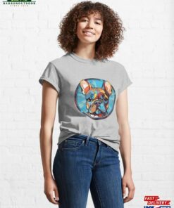 French Bulldog Dog Breed Colorful Watercolor Illustration Classic T-Shirt Unisex