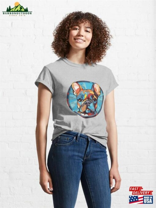 French Bulldog Dog Breed Colorful Watercolor Illustration Classic T-Shirt Unisex