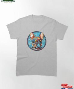 French Bulldog Dog Breed Colorful Watercolor Illustration Classic T-Shirt Unisex