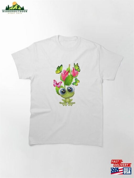 Frog With A Flowers And Butterflies Classic T-Shirt Unisex Hoodie