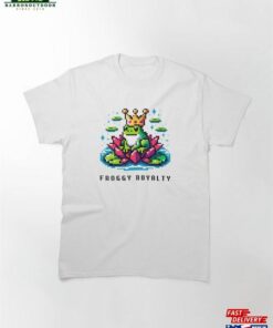 Froggy Royalty Pixel Art Crowned Frog On Lily Pad Classic T-Shirt Unisex Sweatshirt