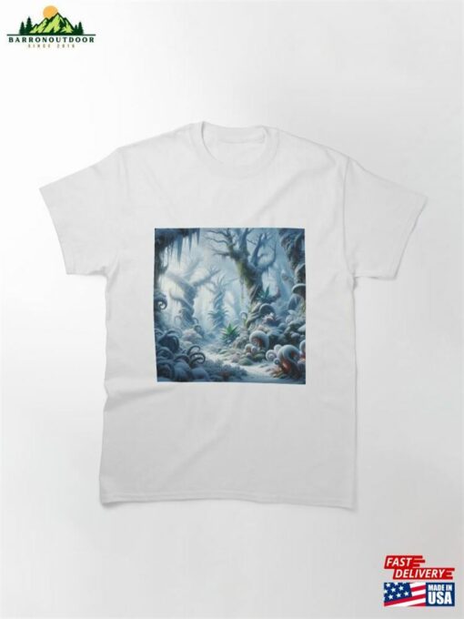 Frosted Whispers A Winter’s Tale In Fantasy Flora Classic T-Shirt Unisex