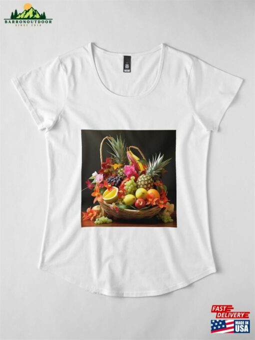 Fruits And Vegetables In Basket Premium Scoop T-Shirt Classic Unisex