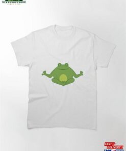 Funny Happy Green Cartoon Cute Thick Frog Doing Yoga Classic T-Shirt Hoodie Funny Happy Green Cartoon Cute Thick Frog Doing Yoga Classic T-Shirt Hoodie