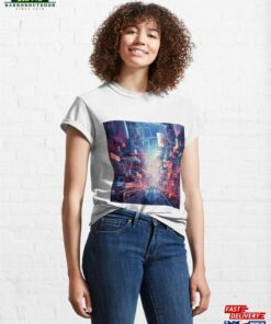 Futuristic Cityscape With Dense Colorful Architecture Classic T-Shirt Unisex Futuristic Cityscape With Dense Colorful Architecture Classic T-Shirt Unisex